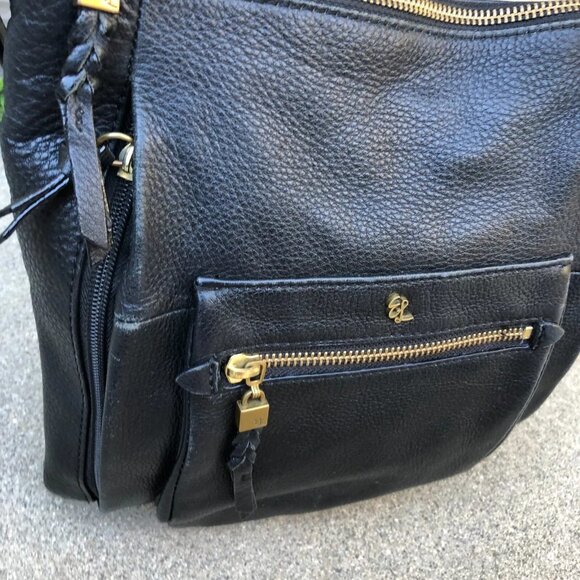 ELLIOTT LUCA Crossbody Purse Women's Black Leather Zipper Travel Shoulder Bag - Picture 3 of 11